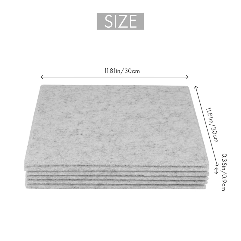 Panel de absorción acústica de 6 piezas, acolchado a prueba de sonido para aislamiento de graves Echo, 12X12X0,4 pulgadas