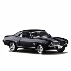 MaKeda1:36 Chevrolet USA 1969 Camaro SS Vintage Matte Black Diecast Metal Car Model Toy For Collection Gift Kids