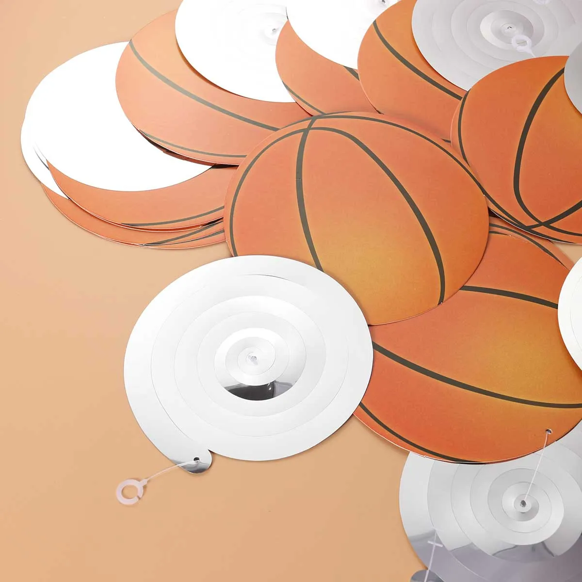 

12Pcs Basketball Party Swirls Decor Hanging Set for Gathering Creative Indoor Outdoor Decoration Supplies