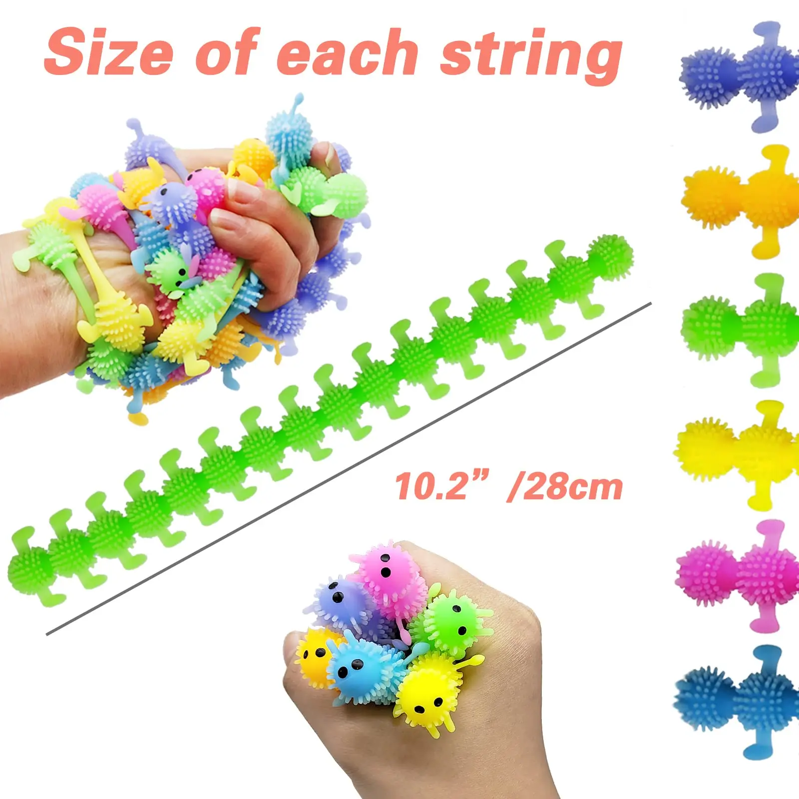 5-40Pcs Stretchy Fidget Toy,Stretchy String Fidgets Sensory Toys,Colorful Stretchy Strings Fidget Toy for Children's Day Gift