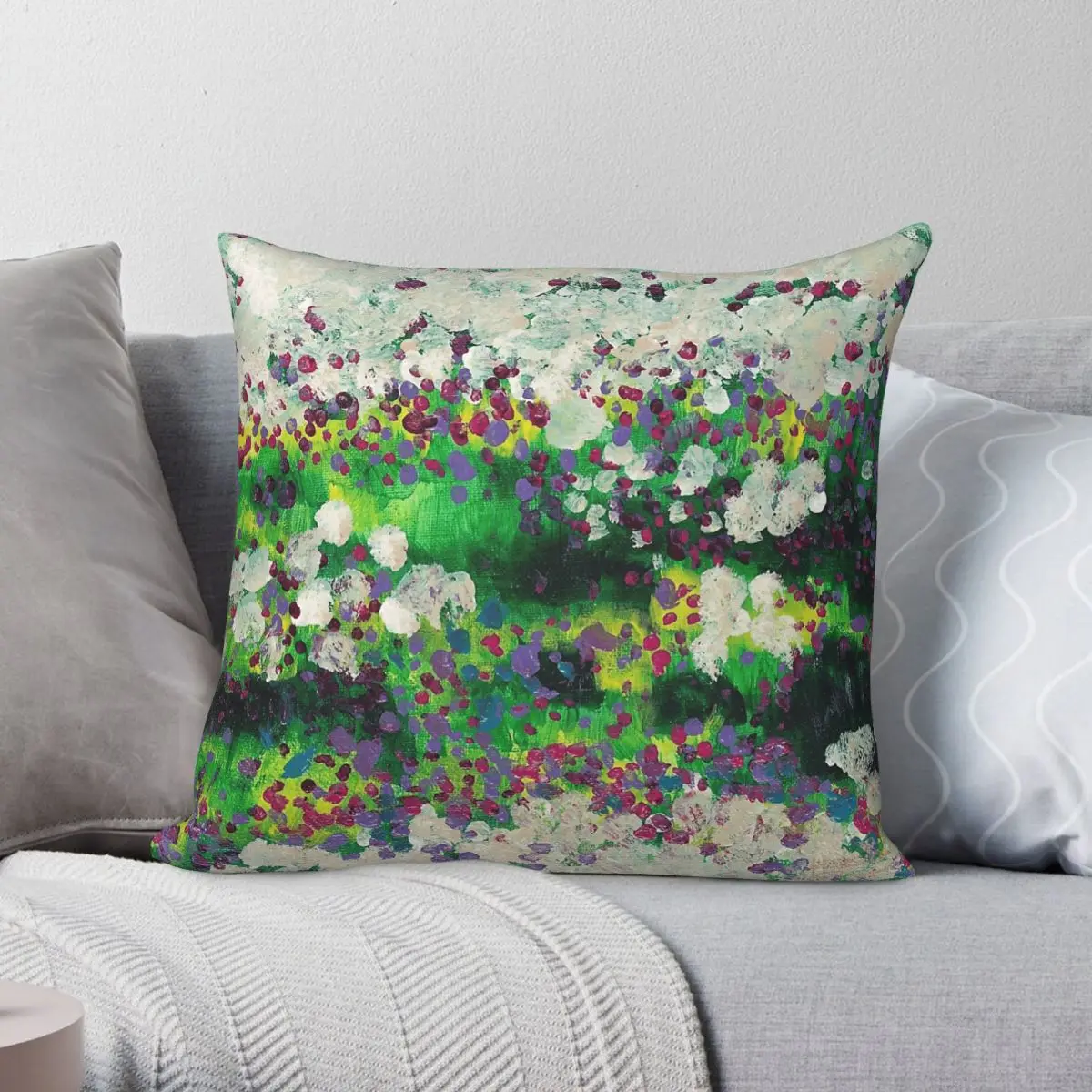Serenity Field Bloom Summertime Square Pillowcase Polyester Linen Velvet Creative Decor Throw Pillow Case Cushion Cover 45x45