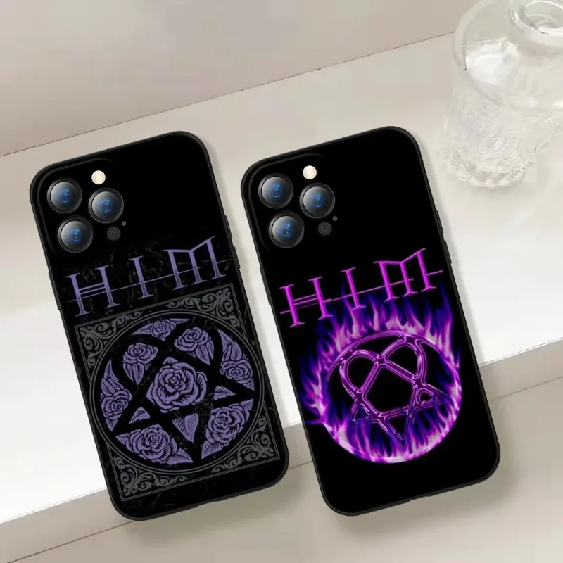 For Iphone 15 Him Ornate Heartagram Phone Case For Iphone 14 12 11 13 Pro Max Mini X XR XS 7 8 14 plus SE 2020 Soft Phone Covers