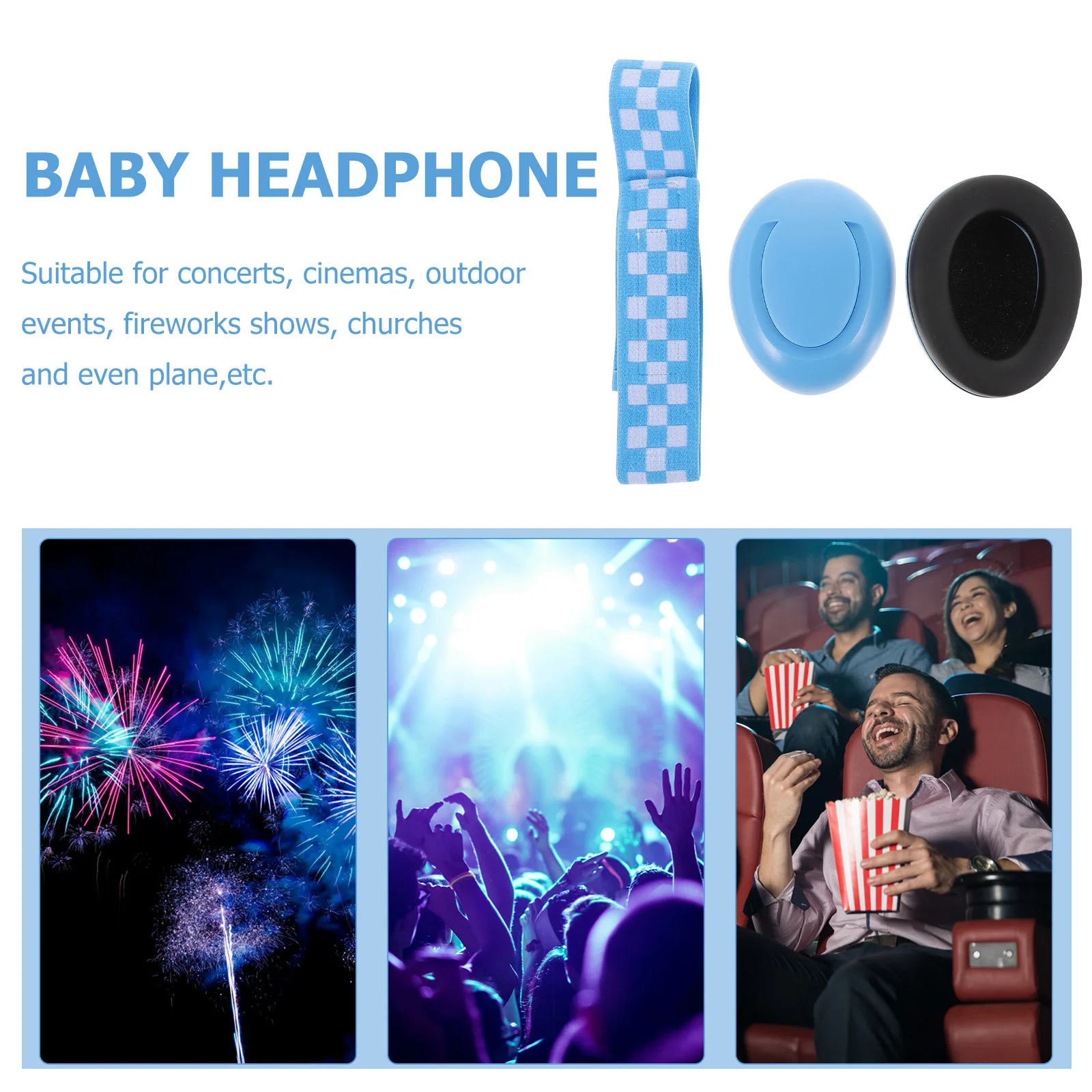 

Baby Earmuffs Headphones Noise Canceling Infant Ear Protection Lightweight Portable Flight Adjustable Comfortable Hearing Ear