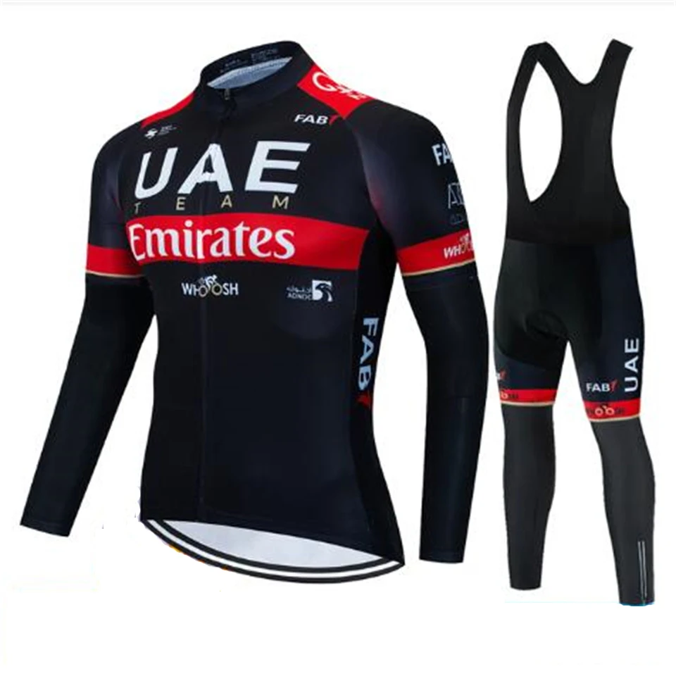 Uae Team Herbst Radfahren Jersey Set Fahrrad Sportwear MTB Maillot Ropa Ciclismo Rennrad Uniform Langarm Bicicleta Kleidung – Detail 4