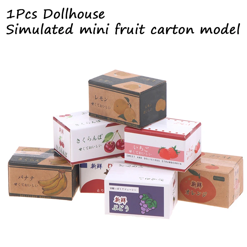 1/12 Scatole di carta per casa delle bambole Modello Casa delle bambole Mini Simulazione Scatola di frutta Decorazione per casa delle bambole Scena Giocattoli Accessori