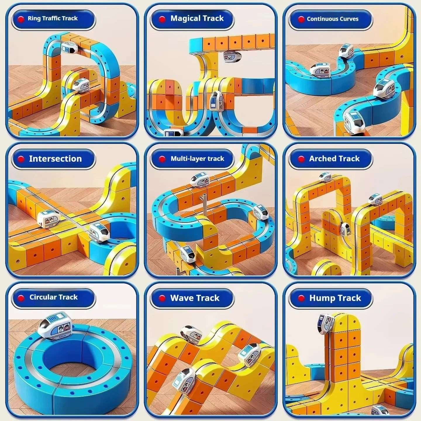 Cubo magnético transformador mágico, blocos de construção de vagão ferroviário, elétrico, anti-gravidade, trem de alta velocidade, modelo de veículo diy