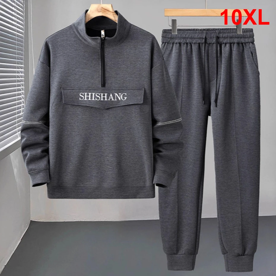 

Spring Autumn Men's Sets 10XL Plus Size Sweatshirt Pants Fashion Casual Tracksuit Male Suits Pullover Big Size 10XL