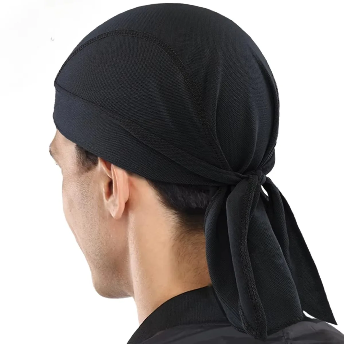 Musion Durag für Herren, Radfahrer-Piratenhut, atmungsaktive Mesh-Piratenbandana-Mütze, schweißabsorbierende Innenhelmabdeckung, Schädelkappe für – Detail 4