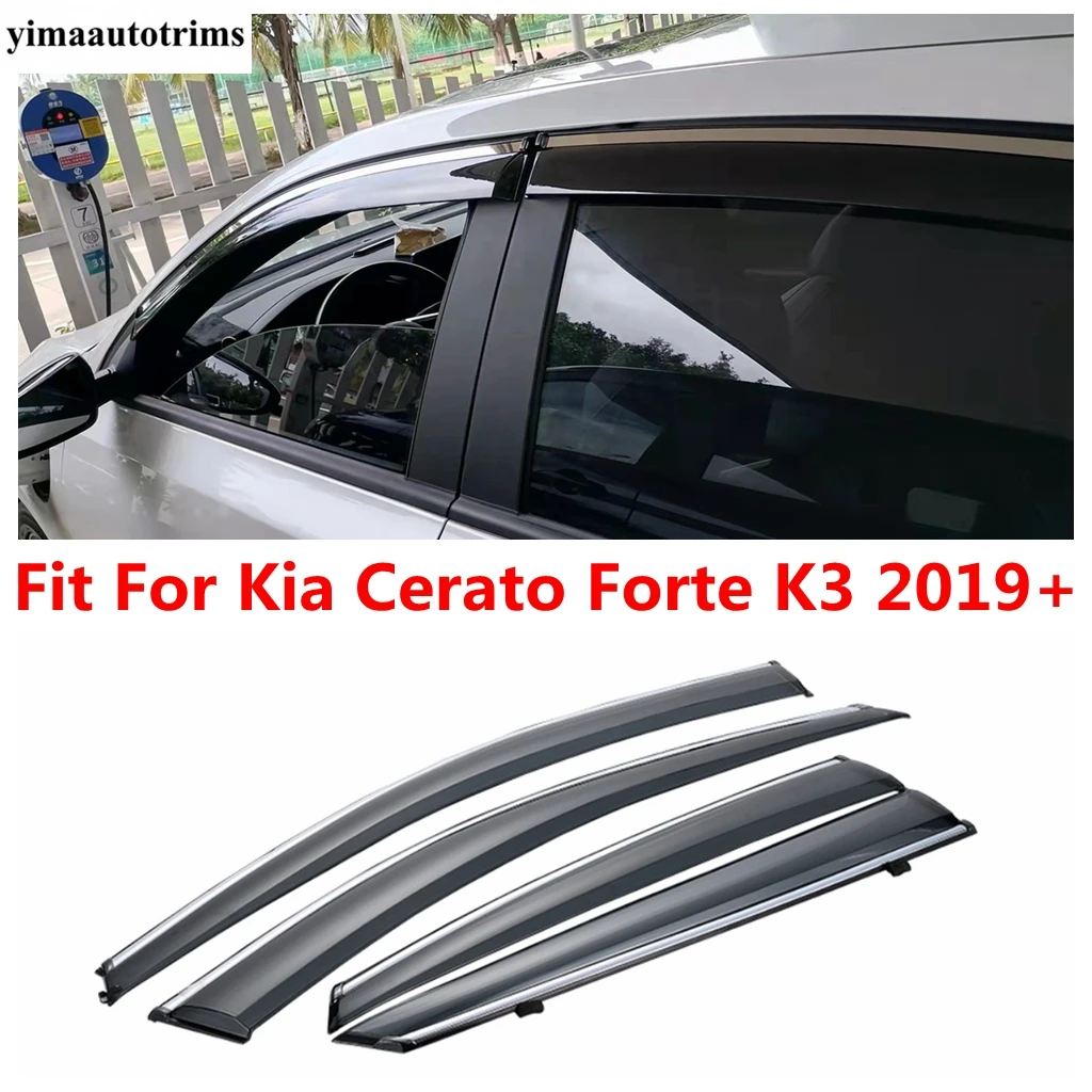 

4PCS Car Window Visor Rain Sun Wind Smoke Guard Vent Shade Shelters Deflector Accessories For Kia Cerato Forte K3 2019 - 2023