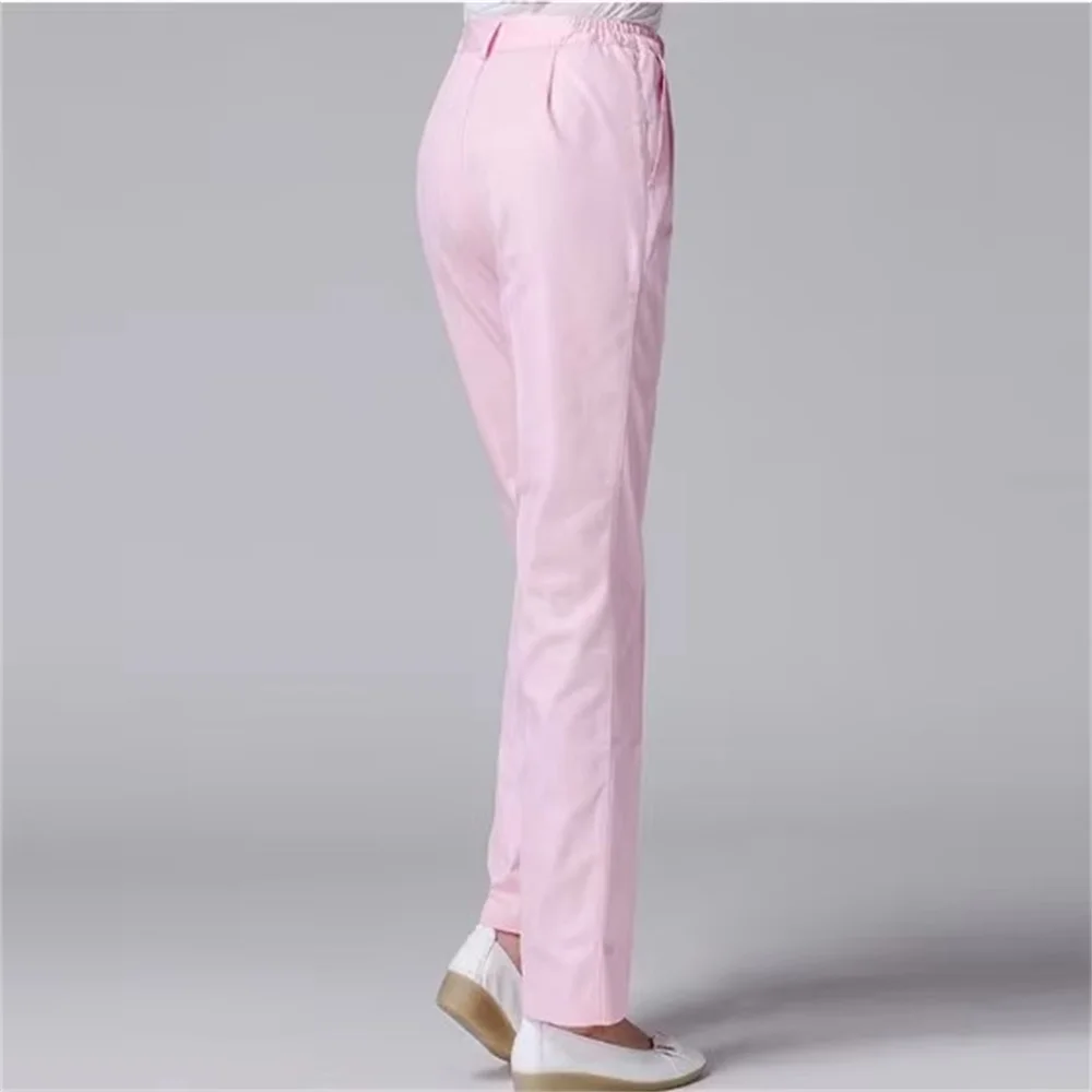 high-quality women anti-wrinkle soft work pants cotton care scrub two side pockets dental health work uniform ladies pants