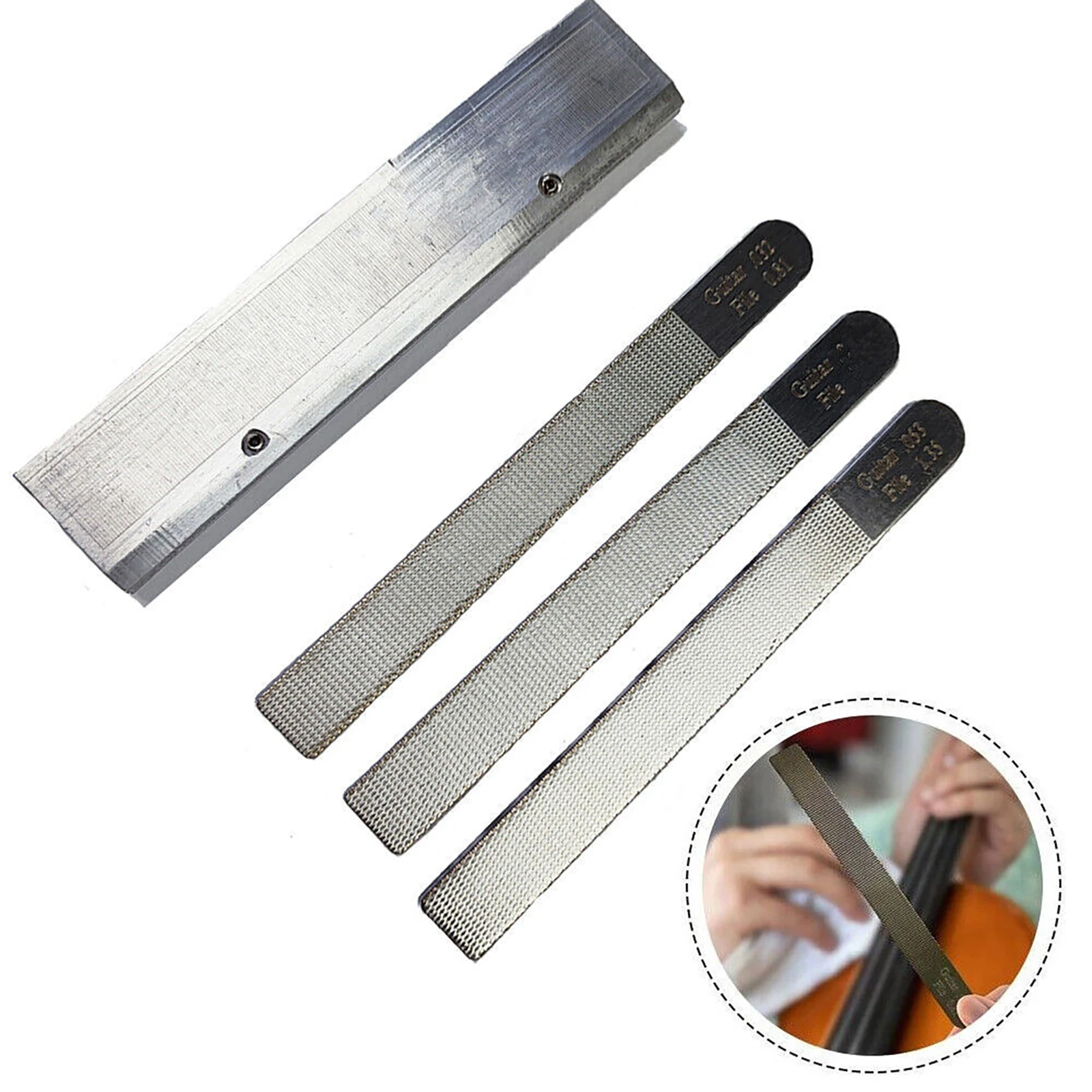 4 قطعة ملفات الجوز الغيتار دائم الحنق تتويج فتحة الايداع Luthier مجموعة أدوات إصلاح لأدوات استبدال خط الغيتار #1