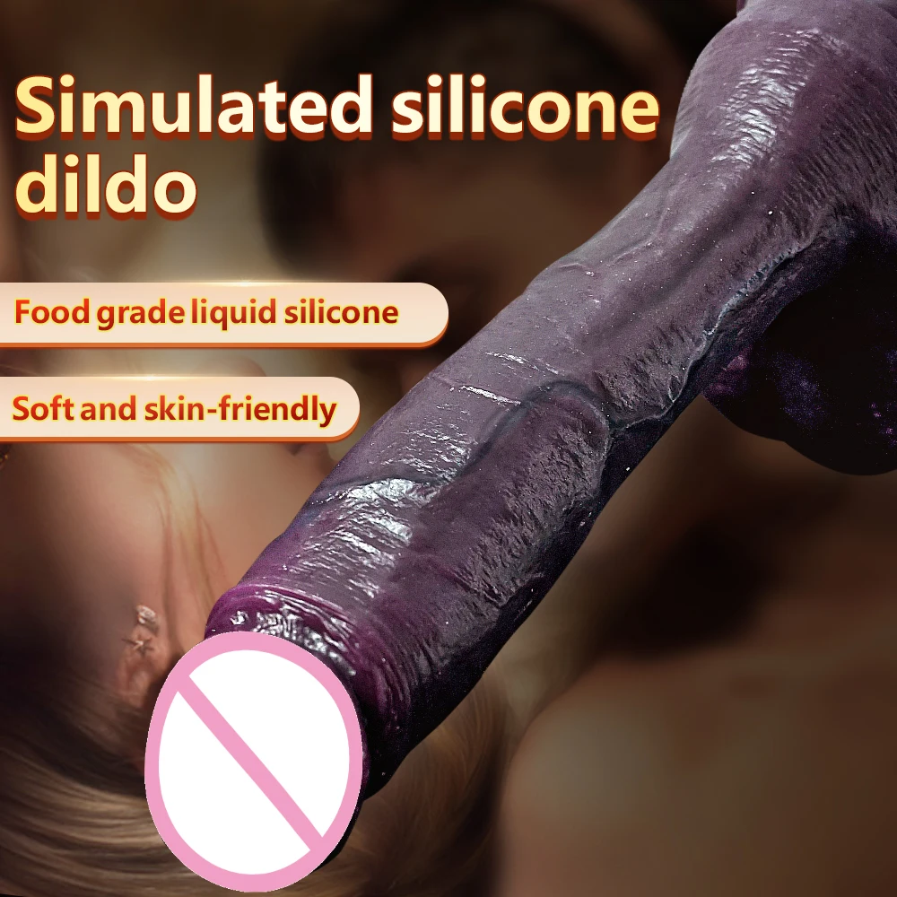 Realistic Big Dark Dildos Soft Silicone Huge Suction Cup Penis Lesbian Toy Fake Dick Anal Dildos Adult Sex Tools for  Men Women