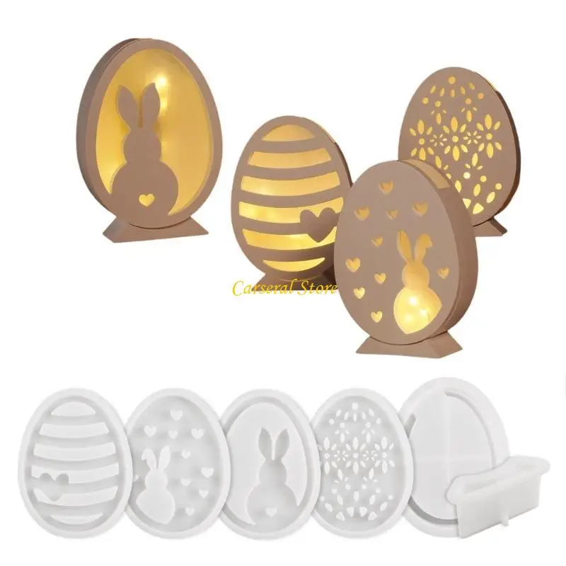 

M4YF Easter Eggs and Rabbit Lamp Silhouettes Craft Mold Handmade Molds for Home Decors