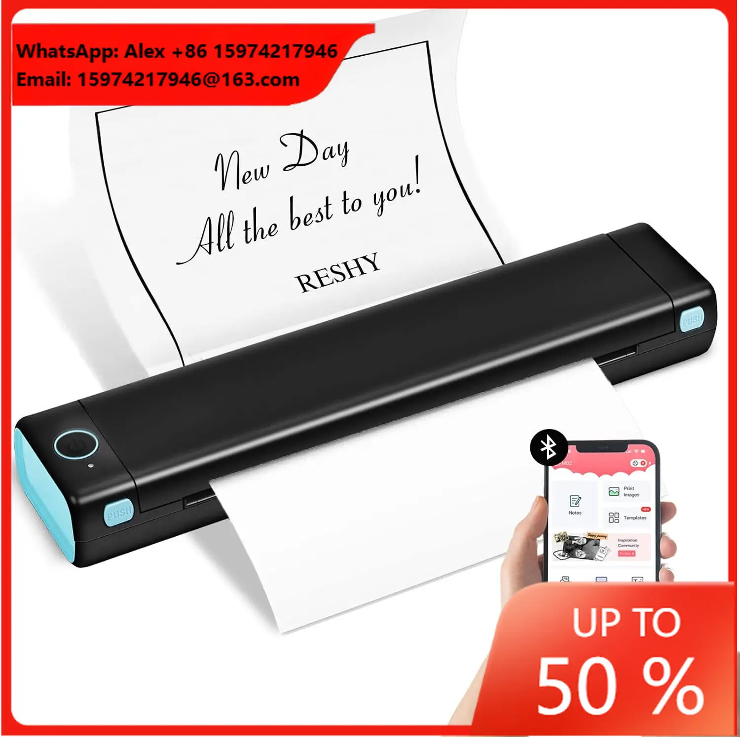 Phomemo M08F Wireless A4 Portable Thermal Printer Inkless Mini Mobile Printer For Business Contract Tattoo Stencil Copier