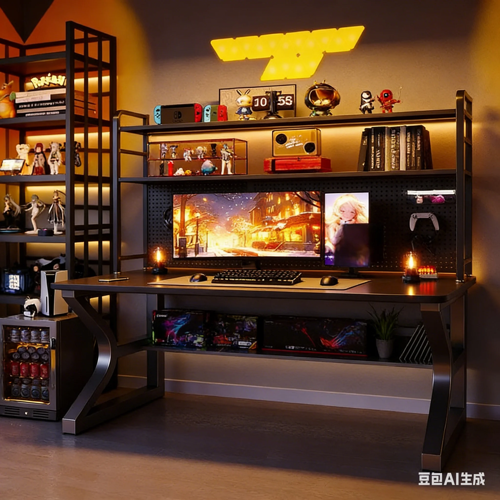 aoliviya-モダンでシンプルなゲーミングコンピューターデスクデスクトップホームオフィステーブルワークベンチ寝室研究用リビングルームライト-b925618