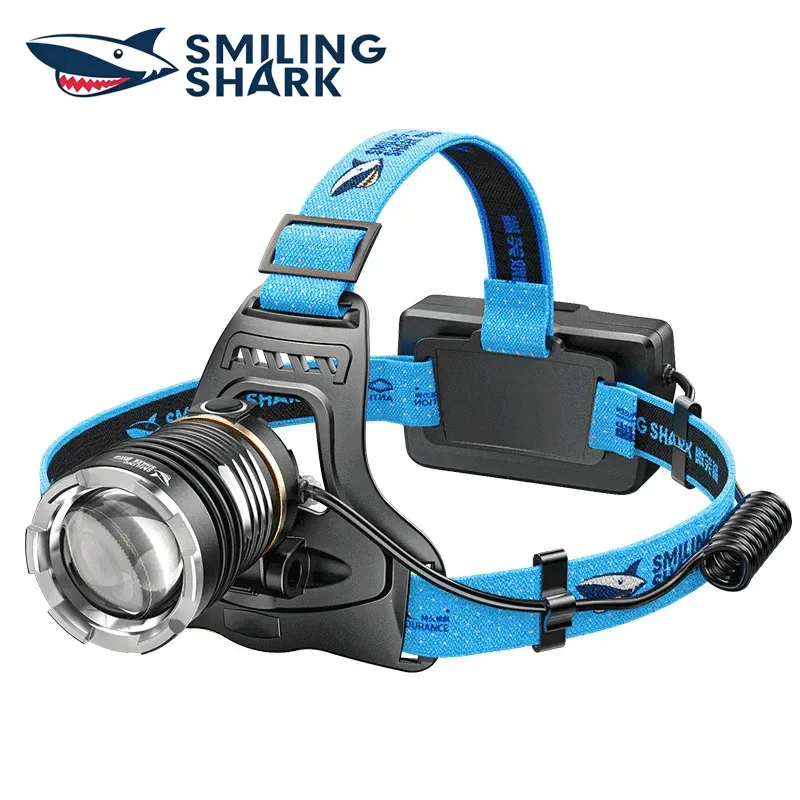 SMILING SHARK High Power LED Headlamp Variable Focus Waterproof Head Mount Torch For Outdoor Camping Emergency Night Lighting
