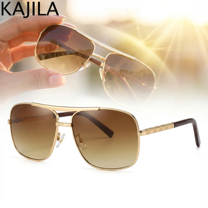 빈티지 스퀘어 남성 선글라스 브라운 2026 럭셔리 브랜드 레트로 클래식 선글라스 남성용 ... - 2