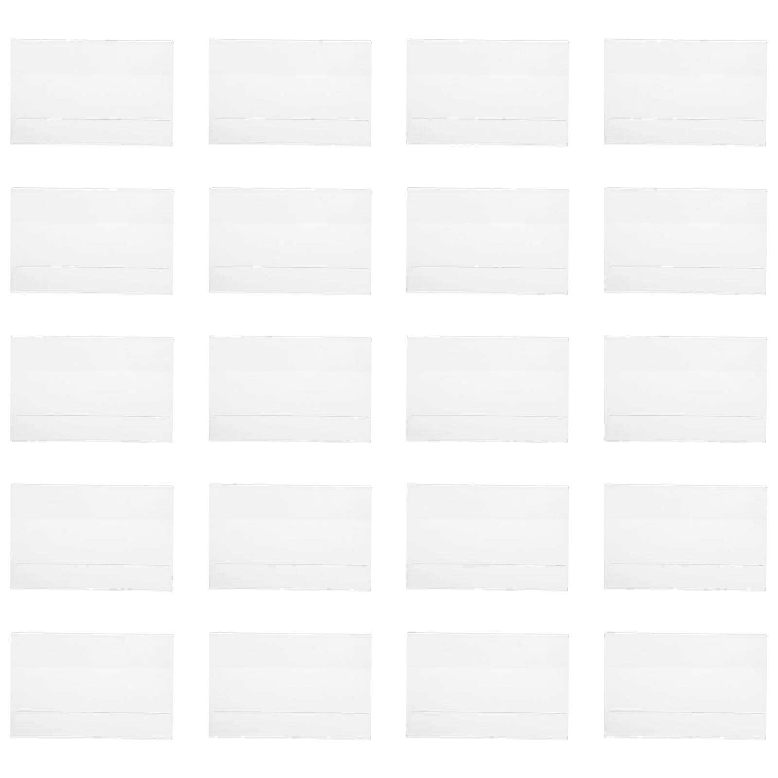 

20pcs Price Holders Acrylic Display Stand Clear Labels Price Label Holder 6x9cm Retail Office Party Menu Prices