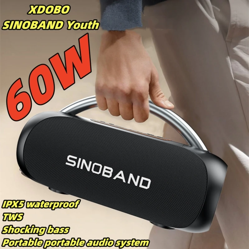 XDOBO SINOBAND Youth 60W Super Power Caixa de som bluetooth Outdoor Waterproof Portable Subwoofer Sound Box System TWS AUX