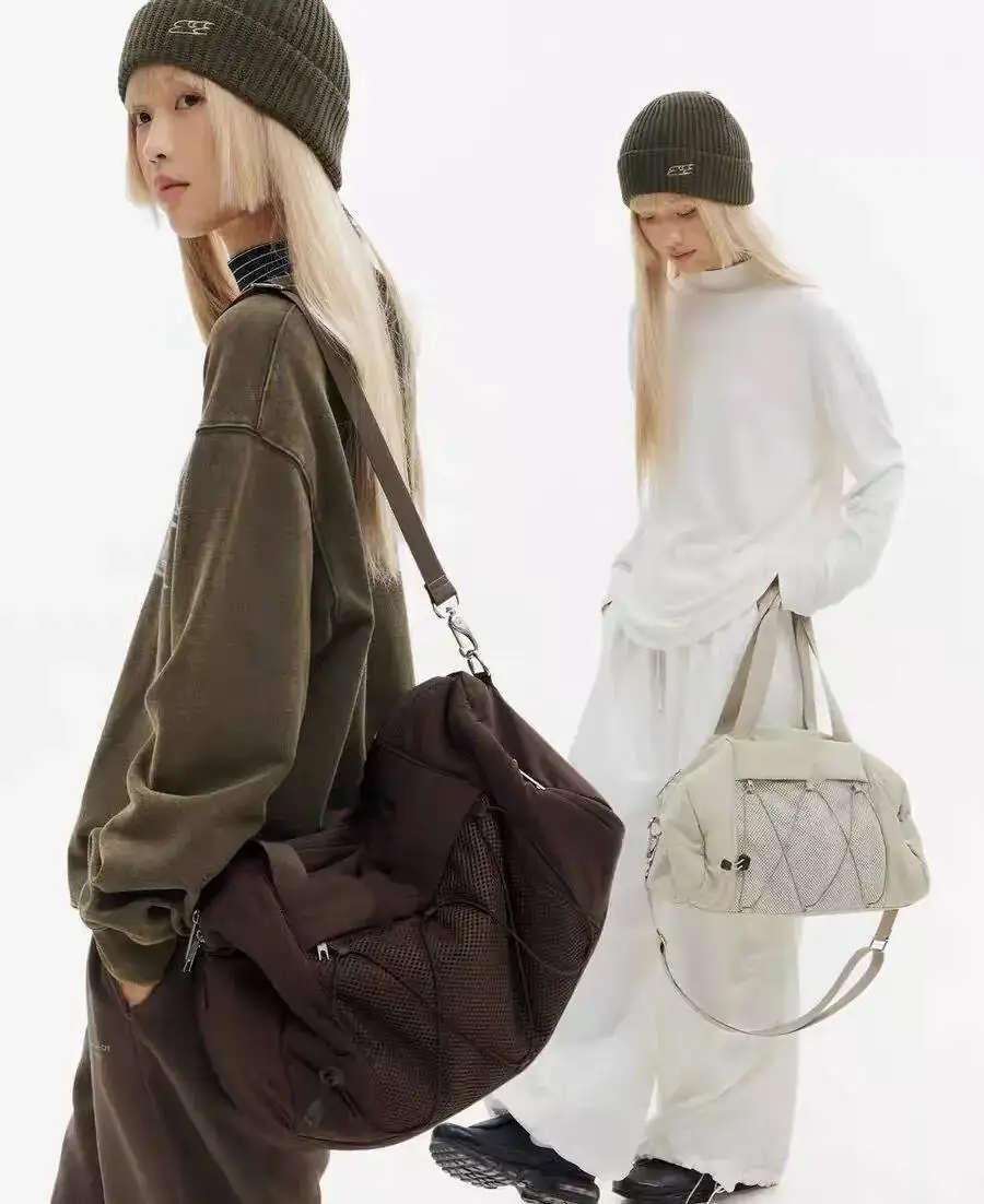 Bloom Haruku Aesthetic Fiess Tote Bag Women Sports Large Capacity Casual Handbag Female Portable Crossbody Bags 2025 New