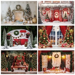 Merry Christmas Backdrop Photography Xmas Tree Gifts Background Baby Family Party Decor Prop Portrait Photographic Photo Studio