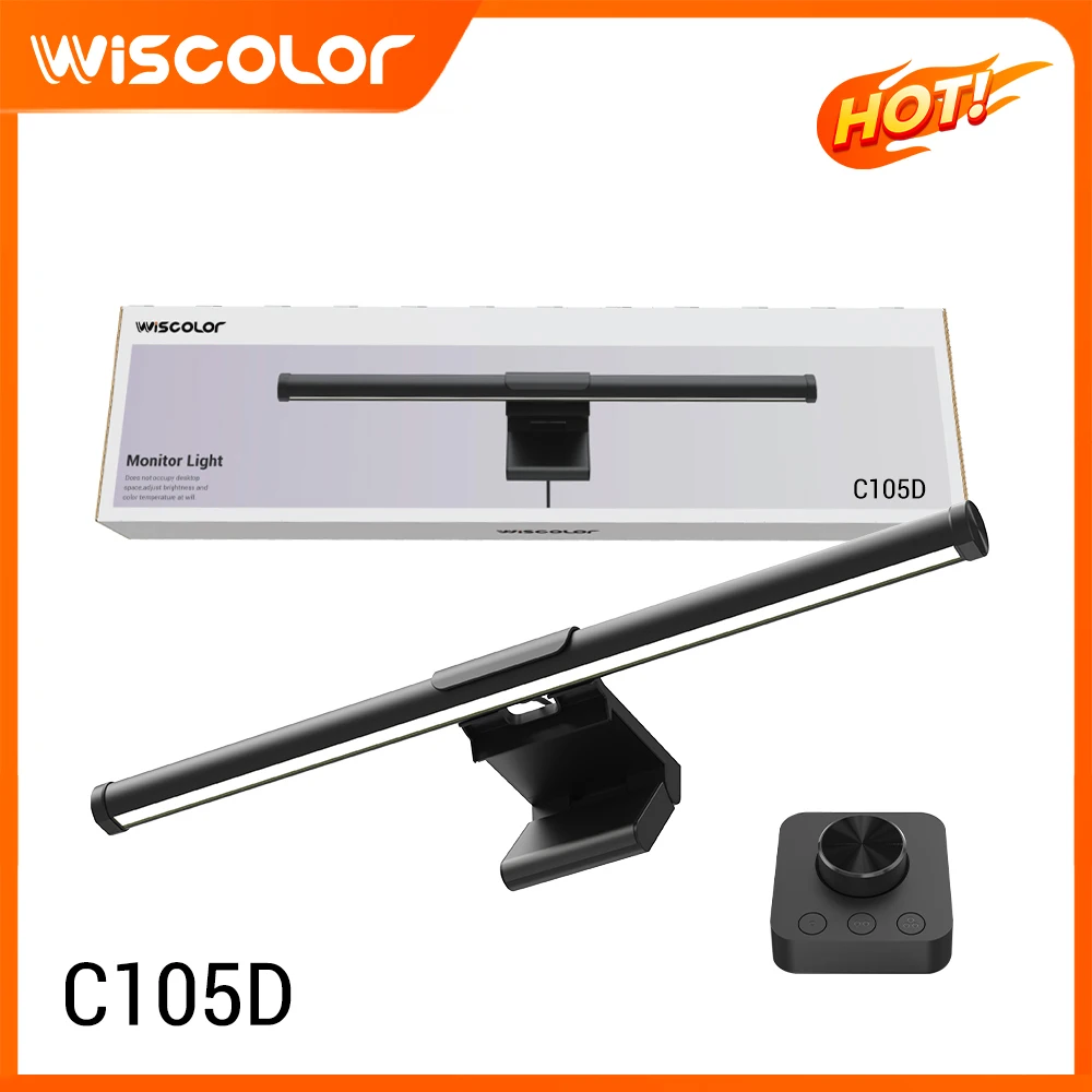 

Wiscolor 44CM LED Computer Monitor Light Bar Stepless Dimming Eye-Care Screen Hanging Lights For Work Study Reading Gaming