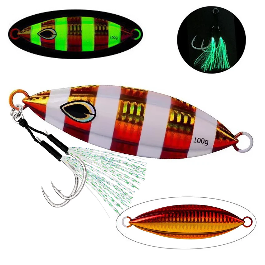 1PC Langsam Jig 40g 60g 80g 100g Angeln Locken Casting Jigging Köder Löffel Metall Fisch salzwasser Künstliche Harten Köder Tackle