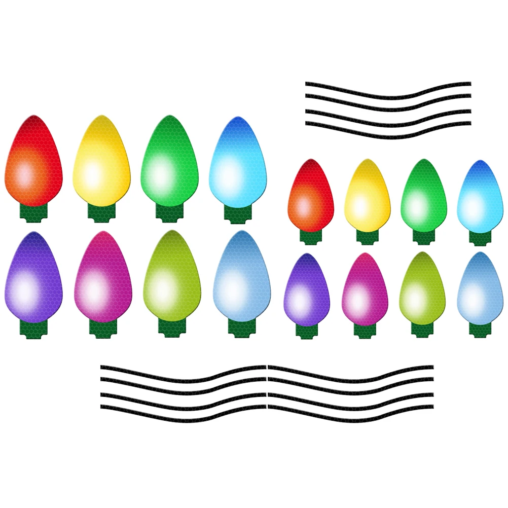 

1 Set Of Magnetic Reflective Bulb Stickers Car Christmas Lights Exterior Weatherproof Garage Door Refrigerator Magnets Holiday