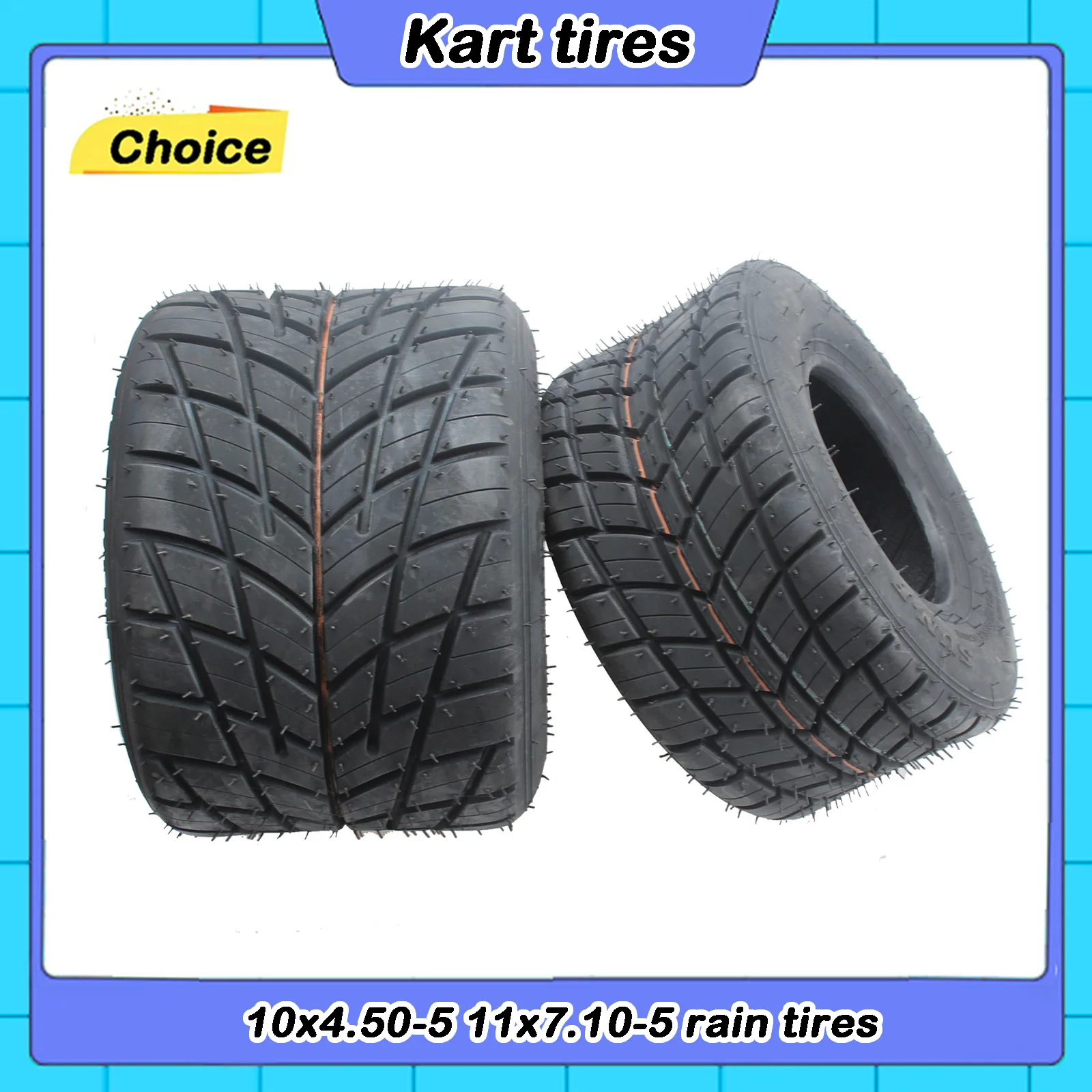 5 inch Go Kart Tires 10x4.50-5 11x7.10-5 Competitive Kart Front and Rear Tires, Anti-skid Rain Tires