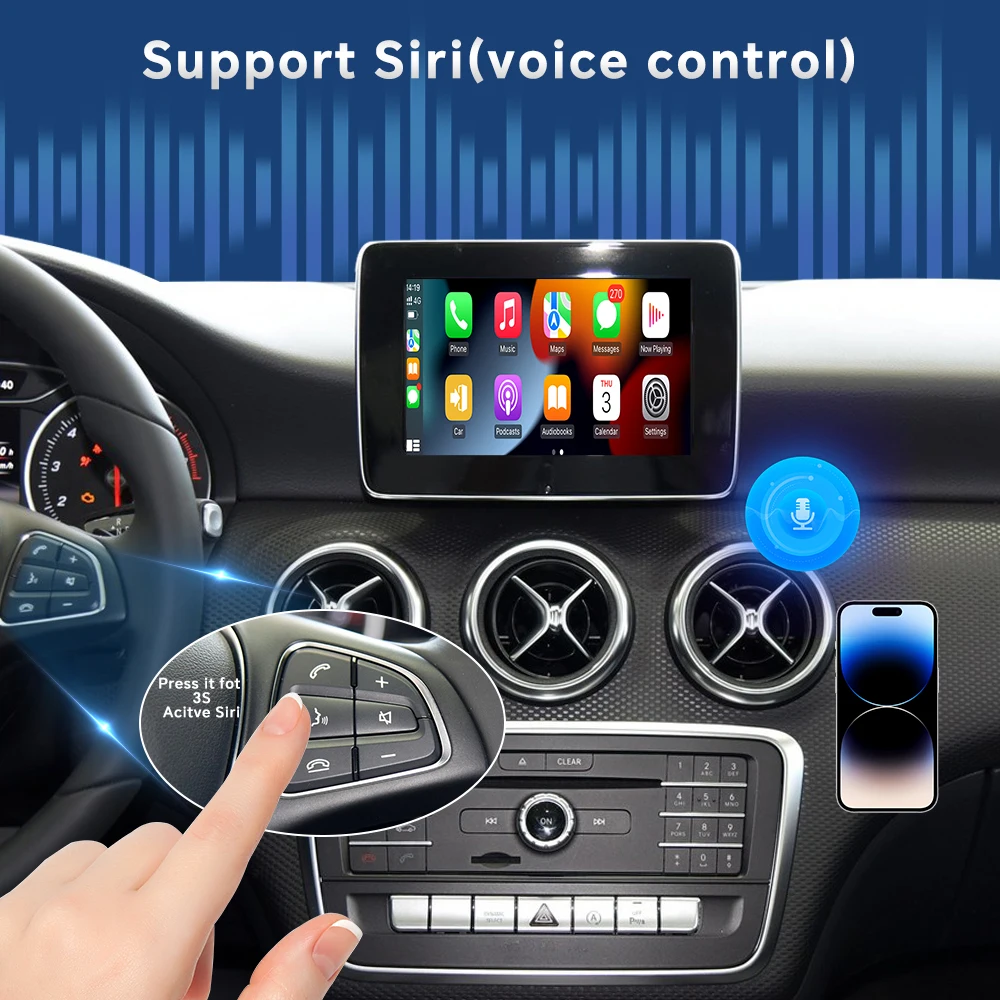 COIKA Wireless Carplay لسيارة Mercedes E W212 Android Auto Interface Box AirPlay Mirror Link Box