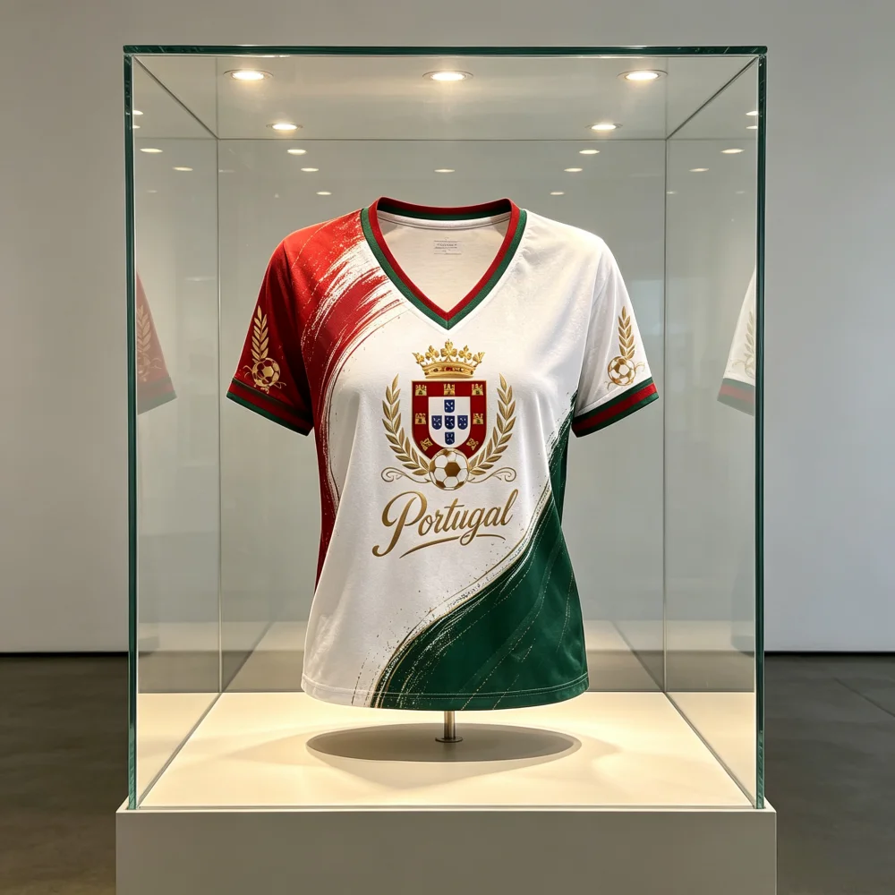 2026 New Portugal Trend Design Football Jersey, Fan Friendly Quick Drying Breathable Casual Sports Women's Family Kids Tees