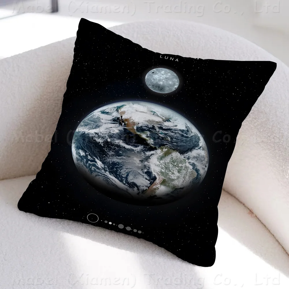 Planets And Universe Retro Space Mar Venus Moon Pillow Gifts Home Office Furnishings Bedroom Sofa Car Cushion Cover Case 45x45cm