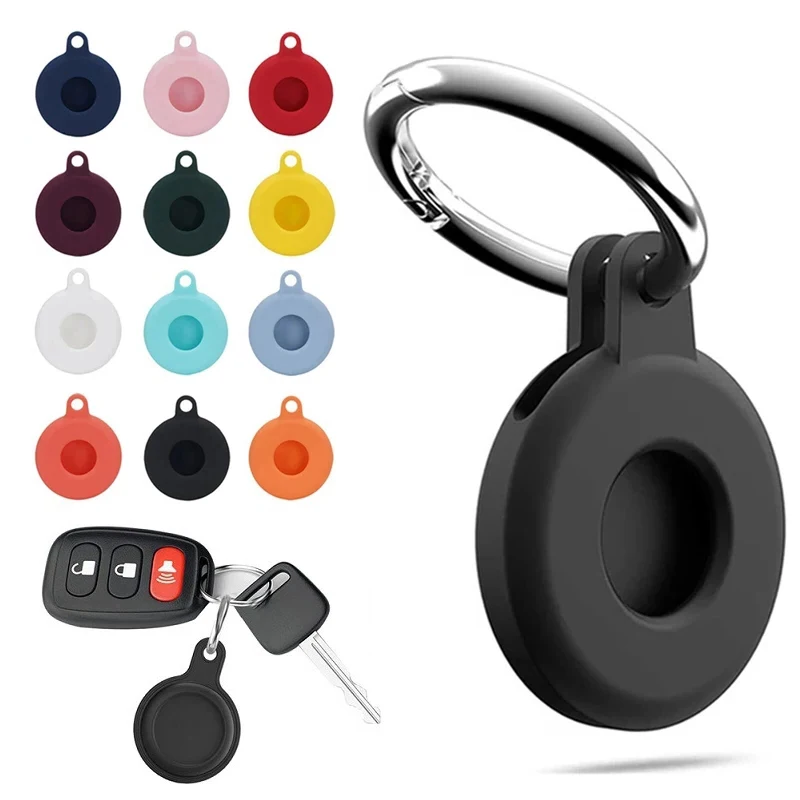 Silicone Case Protector Full Cover keychain for Apple Airtag Phone Pet Locator Tracker Shell Anti-theft Airtag Funda for Airtag