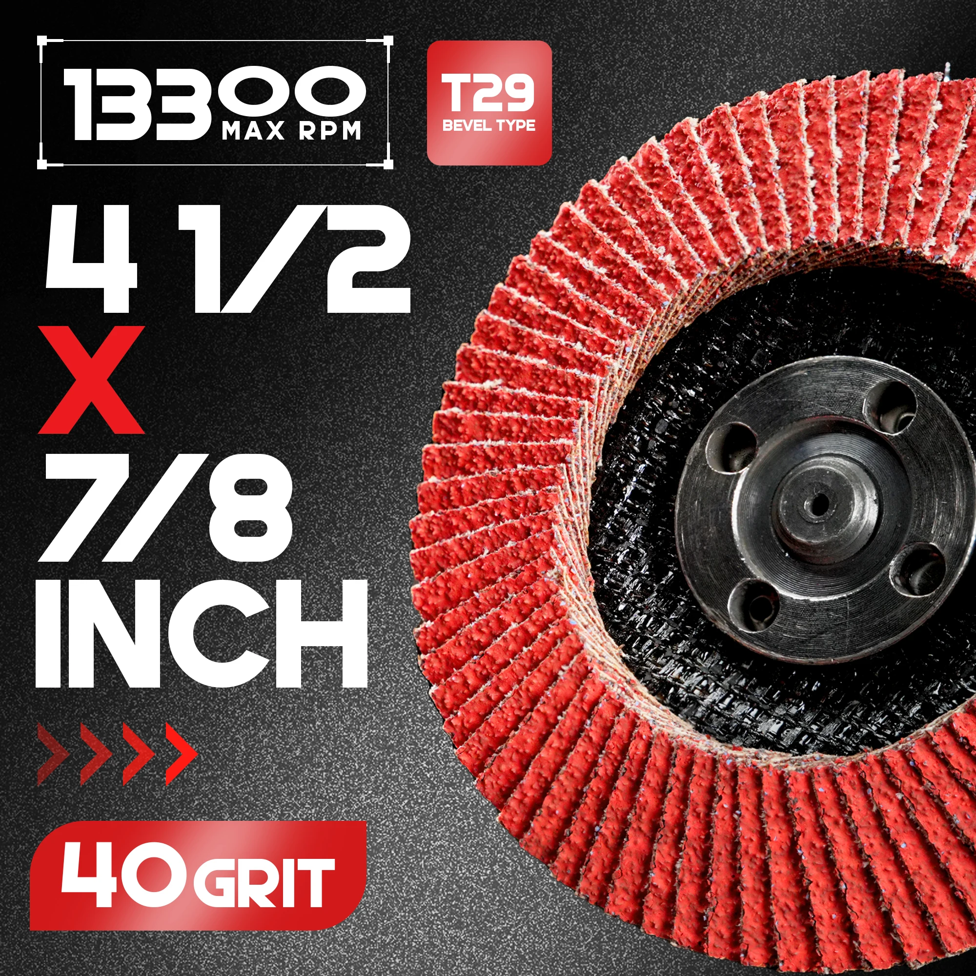 EZARC 115mm Flap Sanding Disc, Ceramic Flap Discs 40/80 Grit for Stainless Steel Non-Ferrous Metal Cast Iron Sheet Metal, 10pcs