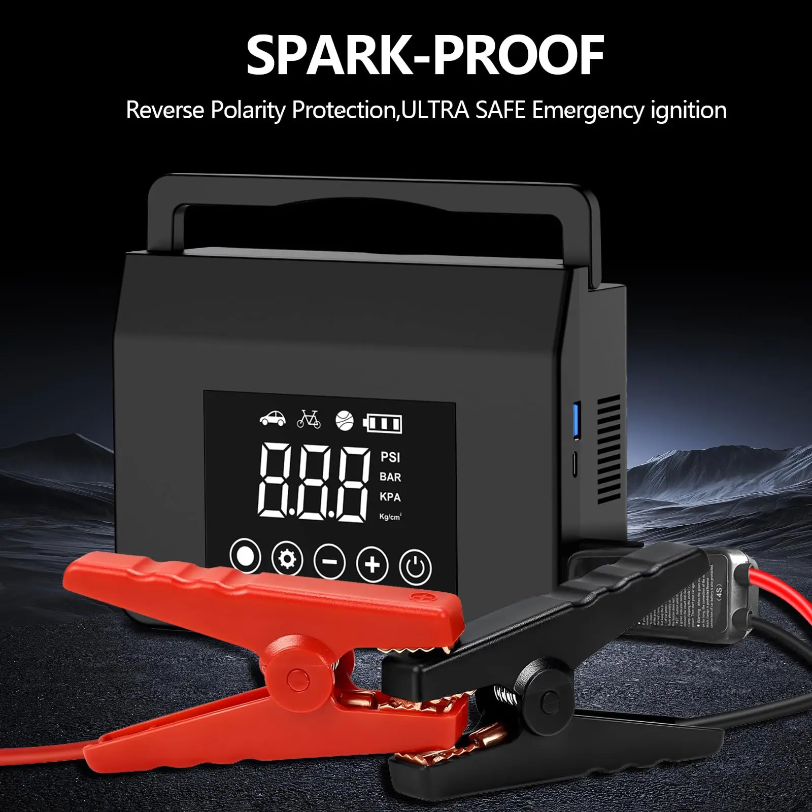 LONLINK Portable Car Jump Starter Air Pump Air Compressor 150PSI 4000A Fast Battery Jump Starter Charger Type-C Quick Charge