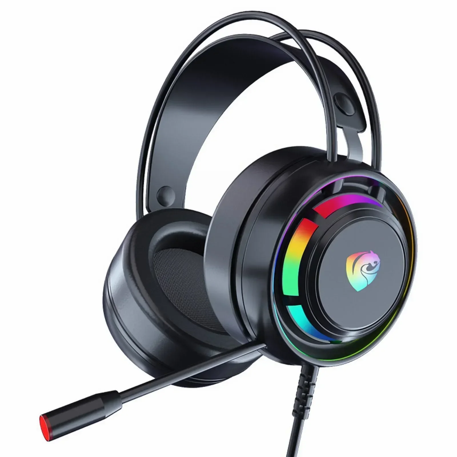 New USB+3.5mm Computer Headsets Eating Chicken Headphones with Microphone Color Gaming Heavy Bass Wired Headphones Headset Gamer