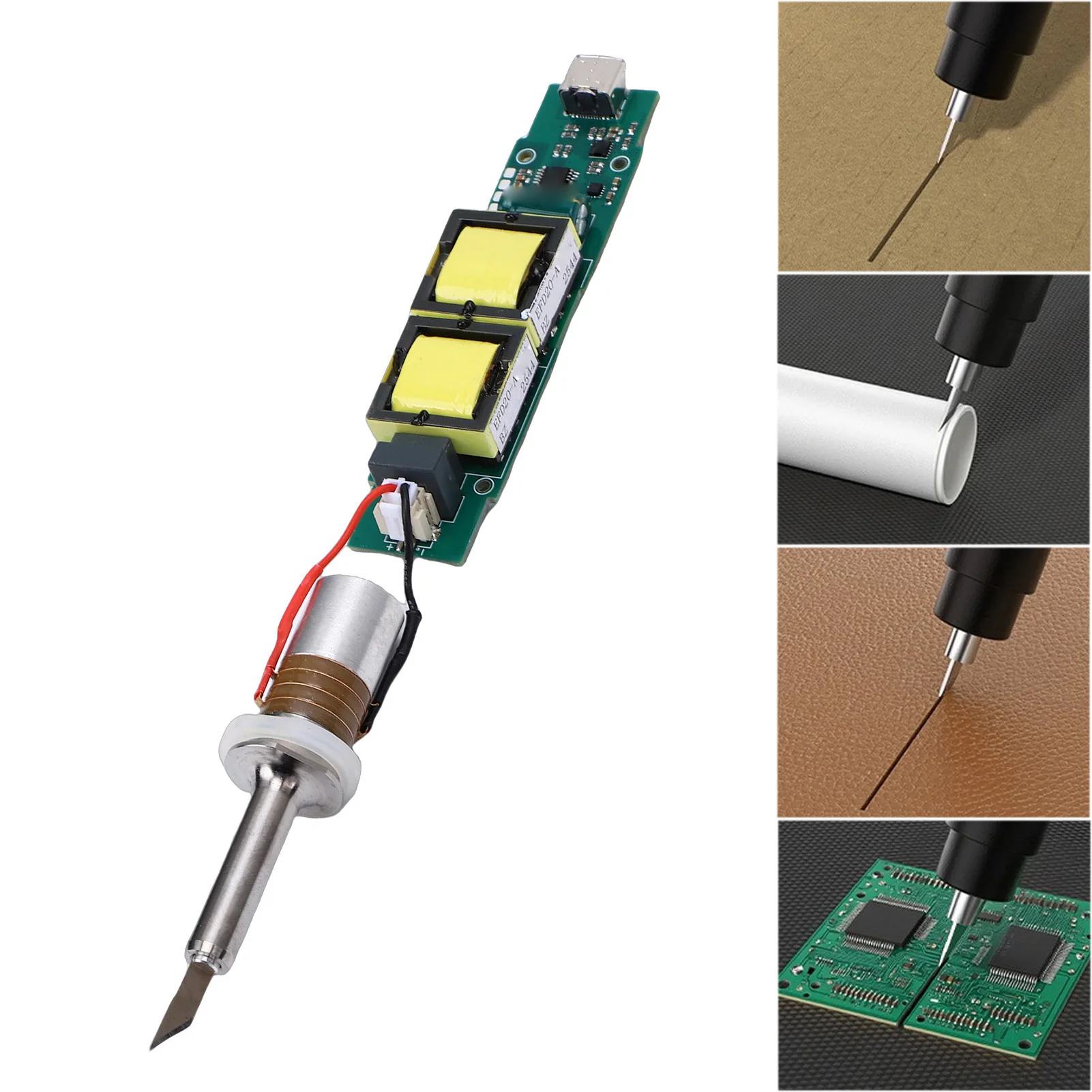 

Ultrasonic Cutter Transducer Kit with Driver Module 40KHz Accurate Cutting Machine Replacement for 3D Prints Plastic Wood Resin