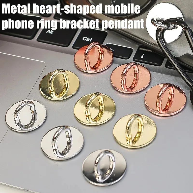 Y2K Ins Mobile Phone Charm Hook Cute Adhesive Metal Mini Phone Grip Creative UniversalDIY Chain Ring Holder for IPhone Samsung