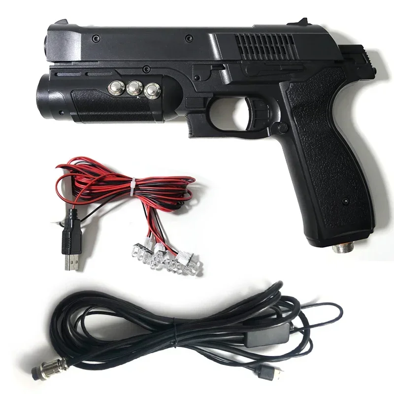 2025202520254 Светодиодные датчики USB Light Gun Time of Crisis 4, световой пистолет с мини-игровой коробкой для ПК, комплект для игр-стрелянок с ударом