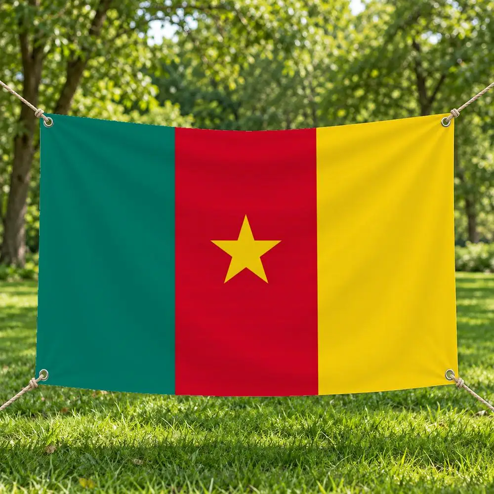 Diverse Inviting R-Republic Of Cameroon Flags Four Rings Easy Install Lightweight Hang Decor Indoor Outdoor