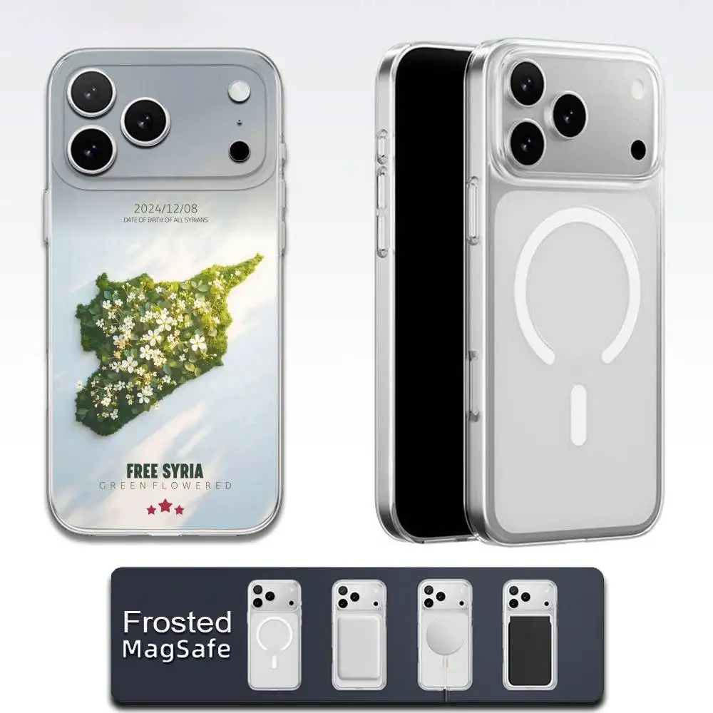 Syrian Arab Republic Syria Flag Phone Case For iPhone 17,16,15,14,13,12,11,Pro,Max,Plus,E,Air,Mini Magsafe Frosted Transparent