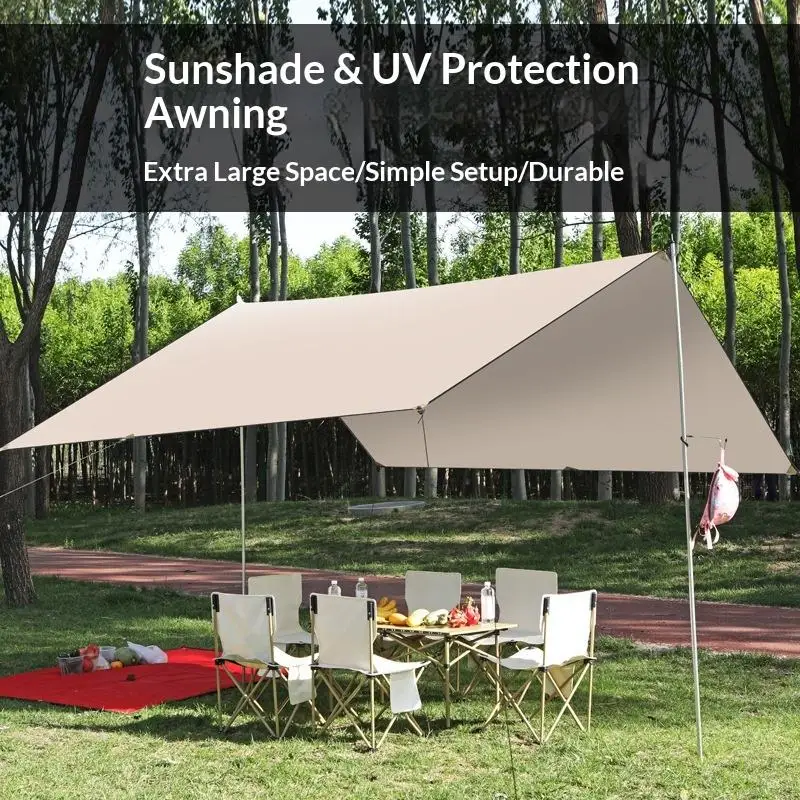 Camping Tarp Canopy, Sun & Rain Protection, Outdoor Shelter
