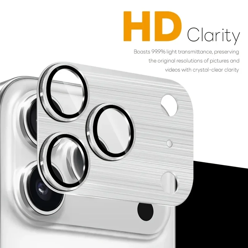 1-3Set de película protectora de pantalla de cámara resistente Ultra HD para IPhone 17 Pro Max 17Pro, accesorios de cubierta de anillo de lente de Metal de vidrio templado