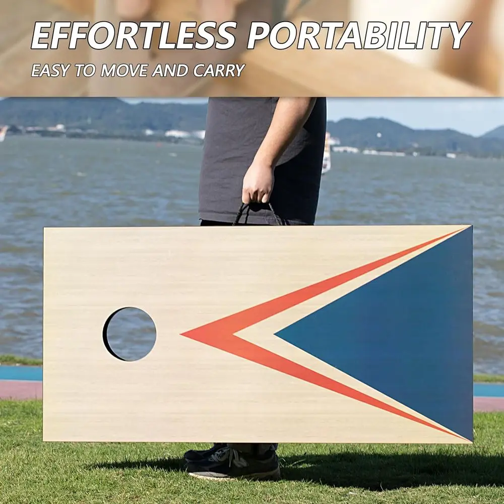 مجموعات كورنهول 4 × 2 قدم مع 8 أكياس فول حجم تنظيم، ألعاب ثقب الذرة للبالغين في الهواء الطلق لعبة رمي كيس الفول #6