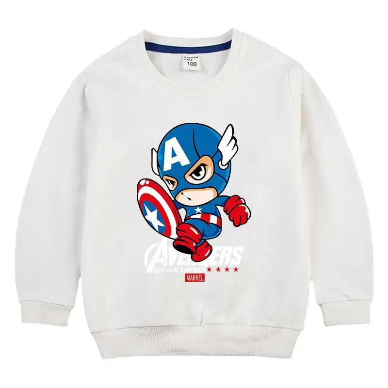 Autumn Kid Boy Clothes Children Girls Captain America Printed Sweatshirts Baby Cartoon Long Sleeve Pullover Top Tracksuits