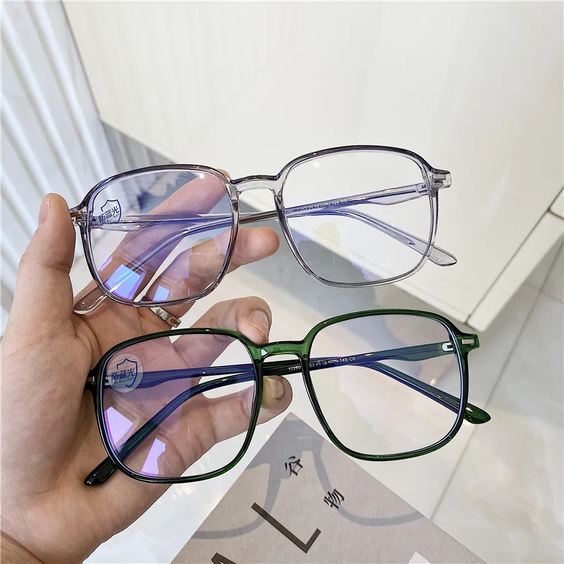 

New Unisex Big Square Computer Glass Transparent Optical Spectacle Eyeglass High Quilty plastic frame Oversize Decorate Eyewear