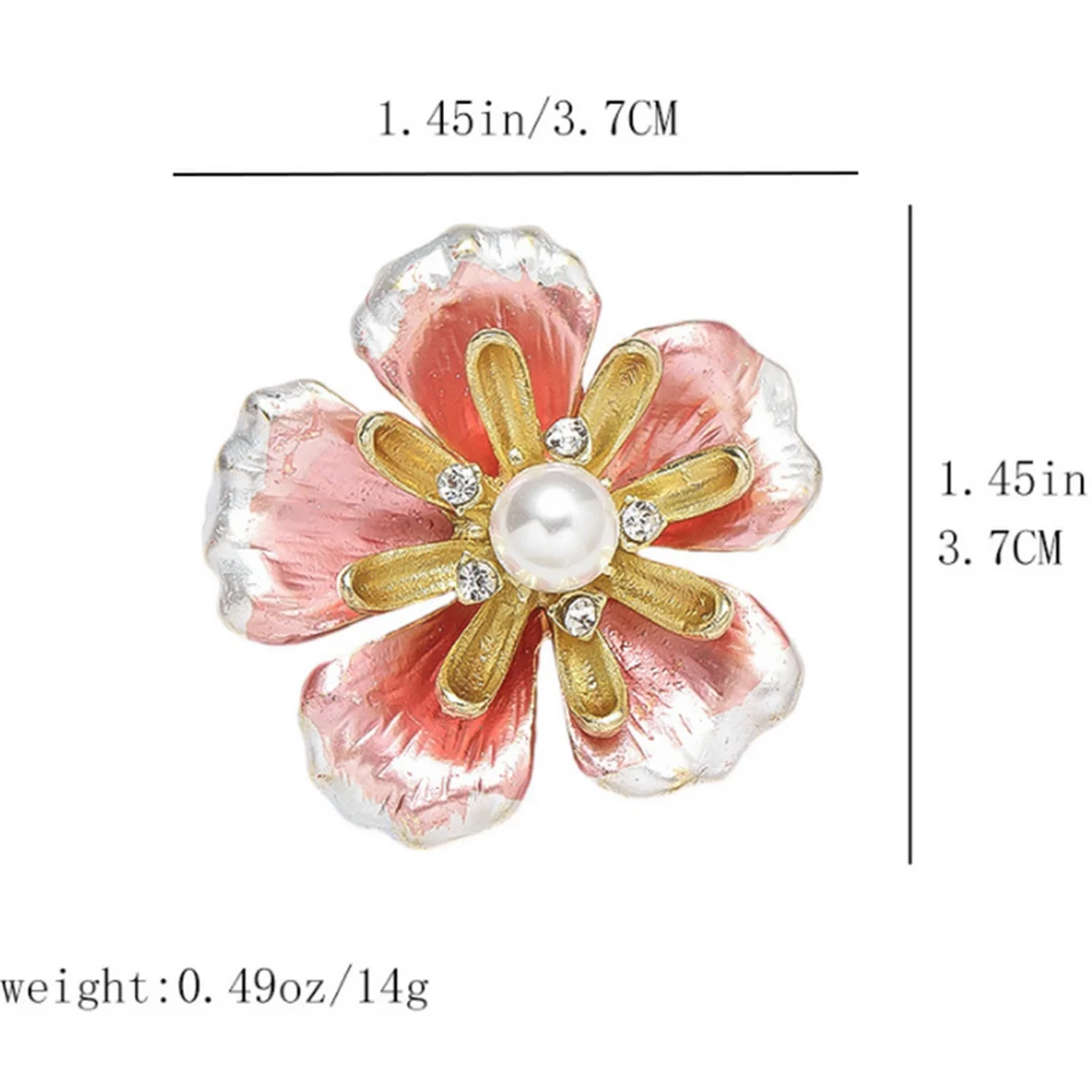 Rinhoo Elegant Imitation Pearl Blue Red Enamel Flower Brooches For Women Beautiful Floral Lapel Pins Plant Badge Wedding Jewelry