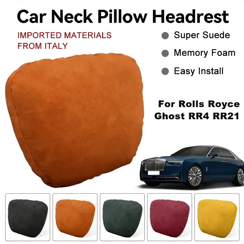 

Italy Suede Car Neck Rest Pillow For Rolls Royce Ghost RR4 RR21 Seat Head Neck Support Cushion Auto Interior Accessories