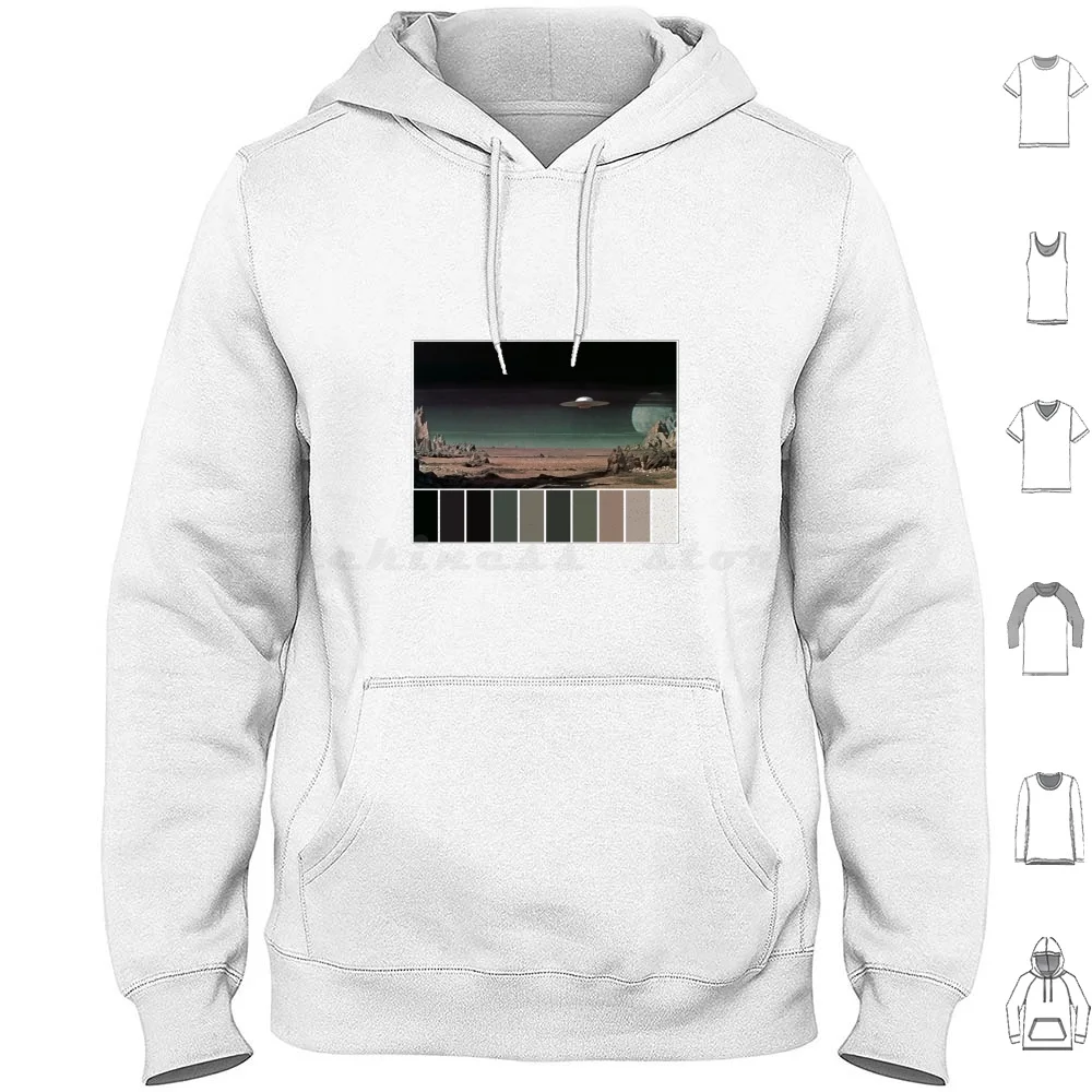 Forbidden Planet Color Pallet Hoodies Long Sleeve Forbidden Planet Robot Sci Fi Science Fiction Movie Retro Robby