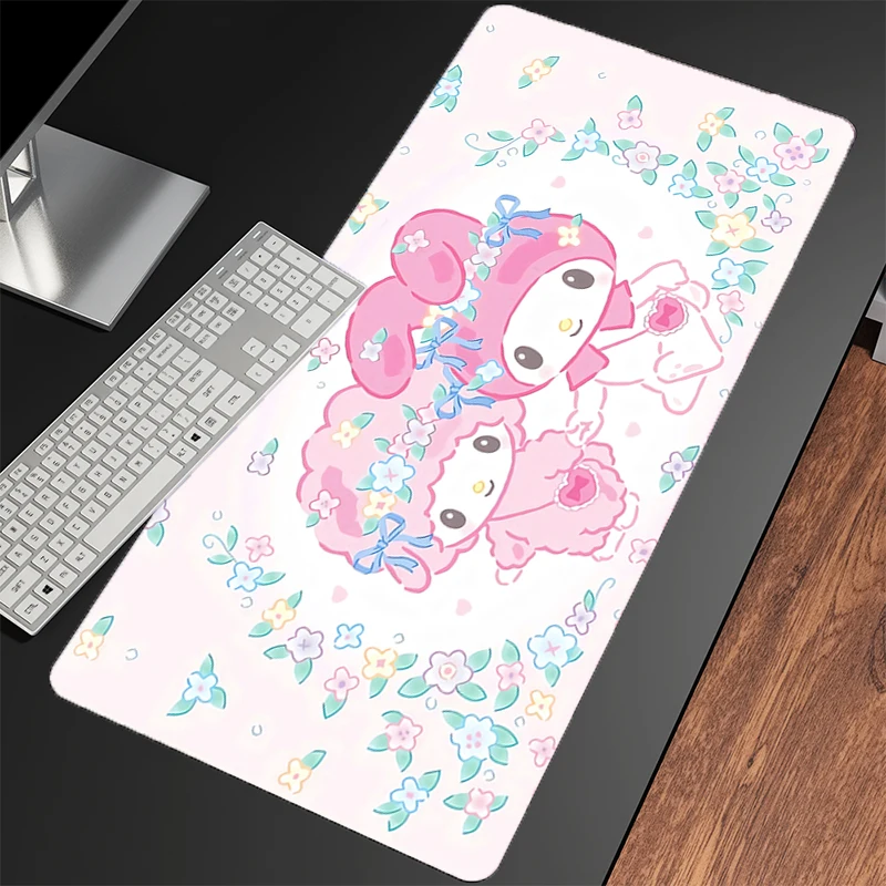 Tappetino per mouse My Melody Tappetino per tastiera per computer appositamente progettato Tappeto Accessori da gioco di grandi dimensioni Tappetino per mouse PC Gamer Tappetino da scrivania Tavolo